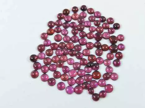 3X3MM натуральный красный гранат круглый кабошон драгоценный камень россыпью 103 шт лот RQ-1586