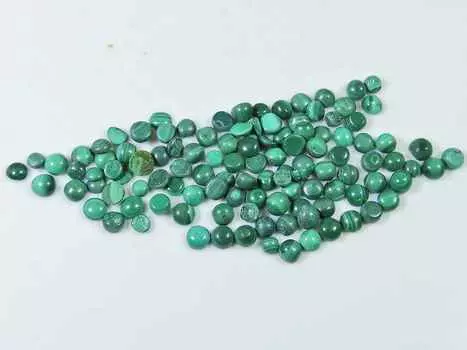 3X3MM натуральный зеленый малахит круглый кабошон драгоценный камень россыпью 114 шт. лот RQ-1630