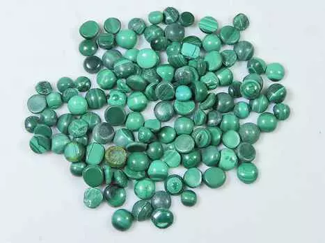 3X3MM натуральный зеленый малахит круглый кабошон драгоценный камень россыпью 125 шт. лот RQ-1625