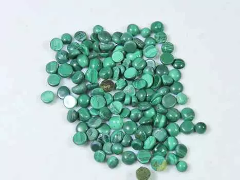 3X3MM натуральный зеленый малахит круглый кабошон драгоценный камень россыпью 124 шт. лот RQ-1623