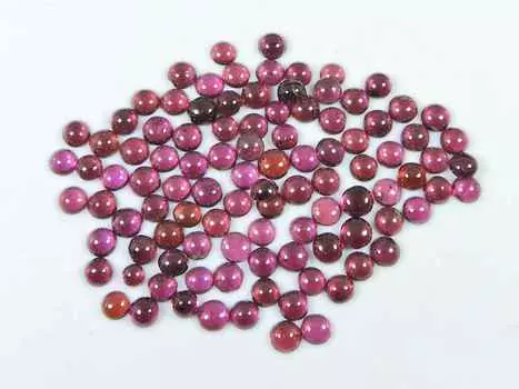 3X3MM Natural Red Garnet Round Cabochon Loose Gemstone 103 Pcs Lot RQ-1585