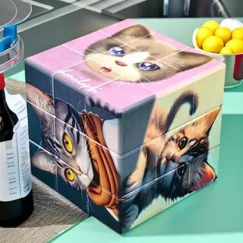 3x3x3 3D печать Коты Магический куб Профессиональная головоломка Cubo Magico Монтессори развивающие игрушки Домашний непоседа для детей