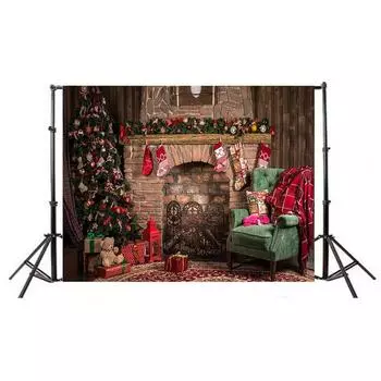 3x5ft Ретро Рождественский камин Фотография Фон Фотофон Реквизит