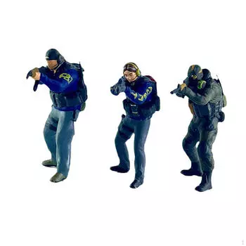 3x 1/64 масштаб фигурки людей раскрашенные вручную крошечные модели в униформе для фотосъемки в кукольном домике