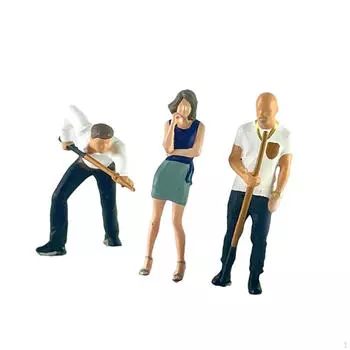 3x 1/64 Модель человека Миниатюрные сцены Реквизит для фильмов Ролевая игра Фигурка из смолы Декор для ландшафта