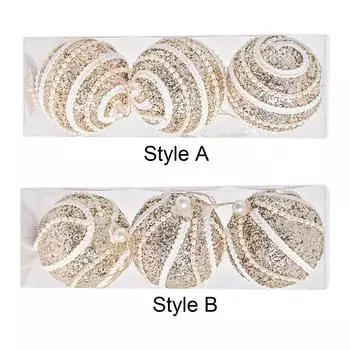 3x блестящие рождественские шары, подвески-шармы для праздничного дня рождения дома