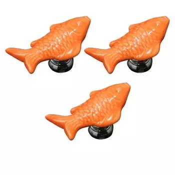 3x Bright Heart And Fish Shaped Knob For Cabinet Drawer Cabinet Handle Drawer Knob Furniture Durable trumpet