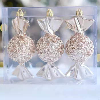 3x Christmas Candy Shape Hanging Ornaments Xmas Tree Decoration 5.5x13x5.5cm Accessories for