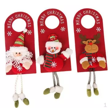 3x Christmas Door Knob Hangers Cute Practical Convenient Ornaments for Front Home