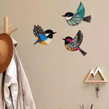 3x Деревянные птицы настенное искусство деревянные летающие птицы декор фон спальня подвесные знаки для