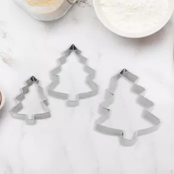 3x DIY Рождественское печенье в форме елки для выпечки кондитерских изделий Креативный инструмент из нержавеющей стали