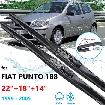 3x для Fiat Punto 188 1999 ~ 2005 набор передних и задних щеток стеклоочистителя, щетки, лобовое стекло, лобовое стекло UJ, крючок, авто Rear Wiper