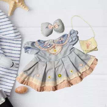 3x Fashion Dolls Dress and Bow Hairpin Bag Outfits Accessories, Handmade Clothing for 23inch Girl