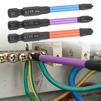 3x магнитные специальные шлицевые крестообразные отвертки противоскользящие для ручных дрелей 65 мм