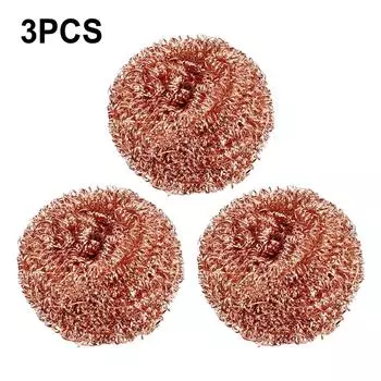 3x Медная проволочная губка-шарик для чистки жала паяльника, насадки, удаления шлака