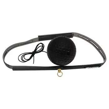 3x Мяч для боксерских ударов с мягкой конструкцией для тренировки реакции с напульсником (черный)