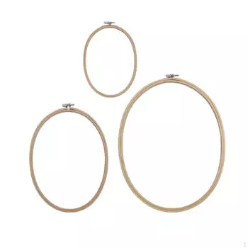 3x овальные пяльцы для вышивания, портативные швейные инструменты, прочные многоразовые пяльцы для вышивки крестом, деревянные для самостоятельной работы