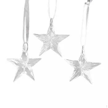 3x Рождественская елка Акриловый кулон Рождественское украшение Прозрачная подвесная звезда Украшение Скульптура для