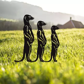 3x садовые статуи сурикат колья животные декоративные ремесленные скульптуры на открытом воздухе