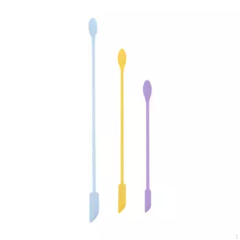 3x Silicone Set Double Ended Reusable Cosmetic Spade for Liquid