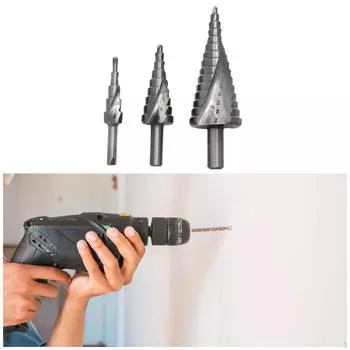3 набора ступенчатых сверл со спиральной канавкой, сверла HSS 4-12/4-20/4-32 мм для листового металла