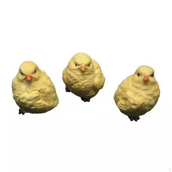 3x статуя цыпленка из смолы, скульптуры, уличный орнамент, кукольный домик, миниатюрные фигурки курицы для улицы