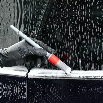 3X Universal Super Soft Synthetic Bristle Detailing Brushes Set PP Handle for Wheels Tires Engine Bay Leather Seats Door Panels красный