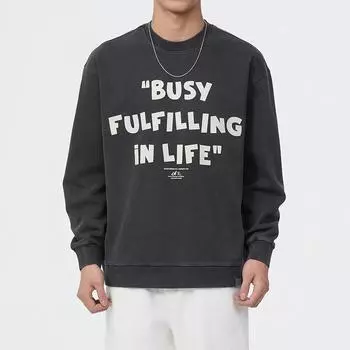 4000G Autumn And Winter American Retro Crew Neck Sweater Men S Loose Large Size Youth Long-Sleeved Clothes Trendy Top Men M