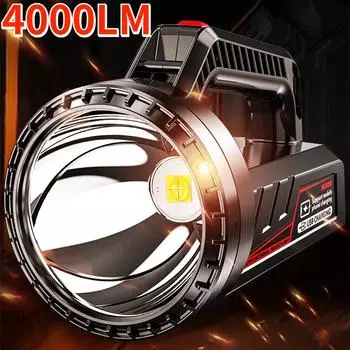 4000LM мощный светодиодный рабочий фонарь ручной фонарик с высоким люменом перезаряжаемый светодиодный прожектор водонепроницаемый рабочий фонарь кемпинговый фонарь прожектор 2000LM