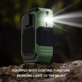 4000mAh Belt Fan USB RechargeablePortable Mini Waist Fan 3 Speed Cooling Waist Fan Emergency Mobile Power Bladeless for Outdoor зелёный