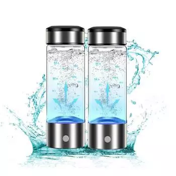 400-450 мл, 2 шт., чашка для воды, прозрачная USB-аккумуляторная машина для быстрого электролиза, богатая водородом, бутылка для воды, ионизатор воды, водород серебряный