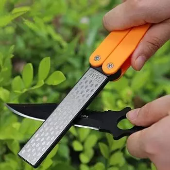 400/600# двухсторонняя складная карманная точилка портативный алмазный точильный камень для ножей кухня на открытом воздухе поход барбекю чёрный