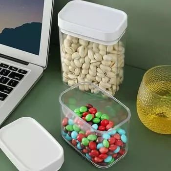 Прозрачная банка для хранения пищевых продуктов 400/700/1200/1600 мл. Хорошая герметичность. Прочный пищевой. Легко моется. Практичные кухонные контейнеры. 700ML