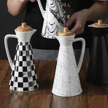 400/800 мл керамическая бутылка-диспенсер для масла пылезащитный дизайн ручная работа керамическая банка для масла для кухни кулинария оливковое масло соевый соус уксус графинчик для хранения 400ML A