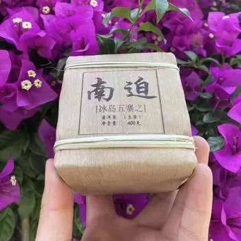 400 г Юньнань сырой пуэр кирпичный чай Биндао Наньпо Пуэр сырой чайный кирпич органический пуэр 400g