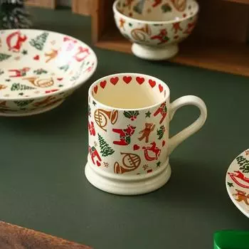 400 мл/420 мл Рождественская керамическая кружка Креативные скандинавские ретро-кружки для кофе Чашки для послеобеденного чая Милая граффити Домашняя чашка для воды Посуда для питья About 400ml