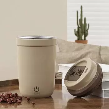 400 мл Автоматическая чашка для смешивания из нержавеющей стали, портативная кружка для самостоятельного перемешивания кофе в подарок фиолетовый