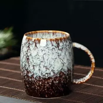 400 мл Европейская ретро керамическая кружка круглая глазурованная керамическая чашка для кофе завтрак молоко чай чашка офис бытовая пара чашки для воды 401-500ml