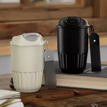 400 мл керамическая термос чашка для кофе дорожная кружка для кофе с вакуумной изоляцией термос для кофе термокружка стакан подарок на день рождения 400ml чёрный