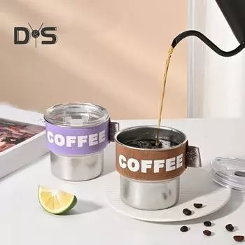 400 мл кофейная чашка из нержавеющей стали, термокружка, портативная герметичная изолированная чашка с эластичным рукавом для домашнего офиса, автомобиля зелёный