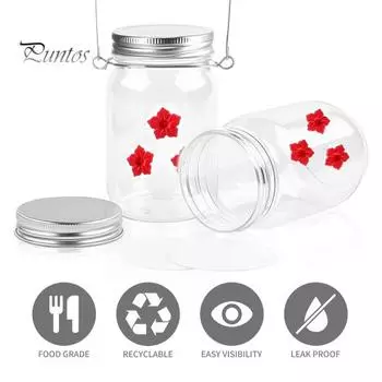 400 мл Кормушка для колибри Mason Jar Design Подвесная кормушка для воды для колибри с 3 отверстиями Принадлежности для птиц чистый