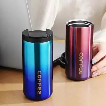 400 мл кружка для кофе из нержавеющей стали с крышкой термокружка для воды кафе дорожная посуда для напитков изолированная разноцветная бутылка для воды 400ml белый