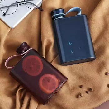 400 мл квадратная бутылка для воды портативная A5 плоская чашка для воды с ручкой для занятий спортом на открытом воздухе напитки чайник блокнот бутылка посуда для напитков 400ml синий