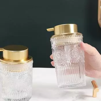 400 мл легкая роскошная стеклянная бутылка для мыла бутылка для мытья рук бутылка для мыла туалетный пресс бутылка