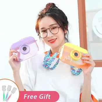 400 мл пластиковый стакан для камеры, симпатичная бутылка для воды для девочек, детей, школьная чашка Kawaii, портативный спортивный чайник с трубочкой, летняя кружка для путешествий without sticker синий