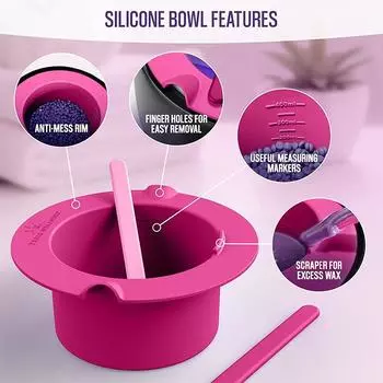 400 мл подогреватель воска, утолщающая жаропрочная силиконовая чаша для удаления волос, горшок для вощения синий