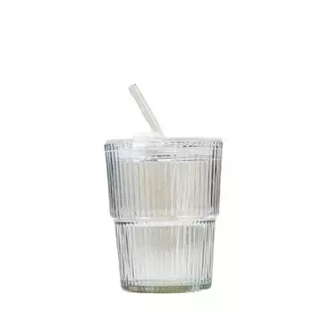 400 мл сетчатый красный ветер вертикальные полосы Ins кофейный стакан с крышкой и трубочкой для воды красивая чашка для льда американский латте молоко 400ml