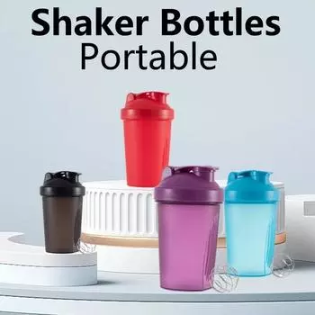 400 мл шейкер бутылки Спорт Открытый Портативные стаканы для воды Смеситель для сывороточного протеина Порошок Бутылка для фитнеса Шейкер для спортзала Пластиковый стакан для напитков белый
