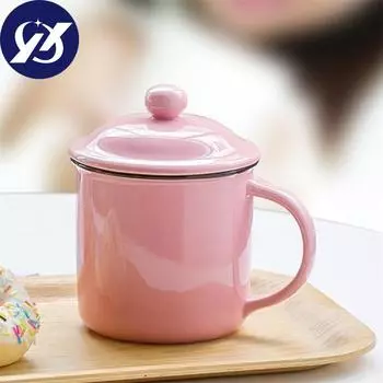 400 мл винтажная эмалированная кофейная кружка с крышкой керамическая кружка для молока пигментированная чашка для чая офисная чашка для воды посуда для напитков