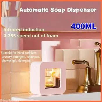 400 мл жидкое автоматическое мыло диспенсер милый питомец контактный бесконтактный дезинфицирующее средство для рук USB зарядка моющий ручной дозатор персональные диспенсеры розовый